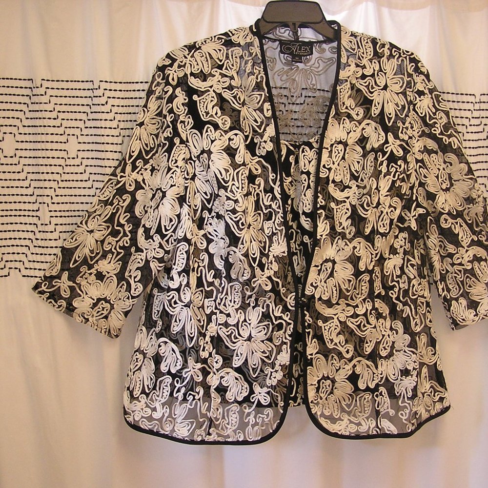 Alex Evenings Women floral embroidered Twinset 3X